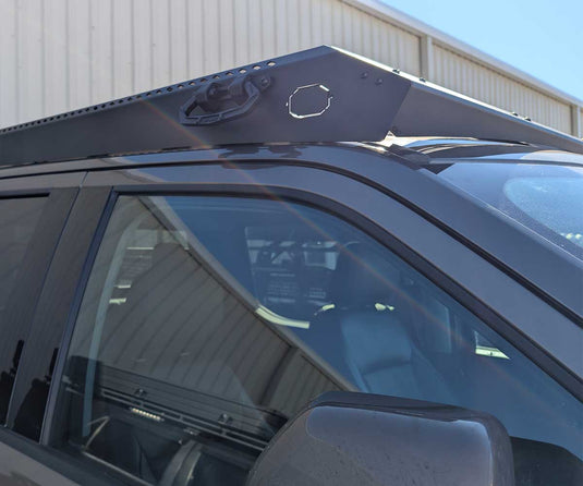 Kilo 5G F250 roof rack on 2020-2026 Ford F250-F450 with low-profile, durable aluminum design